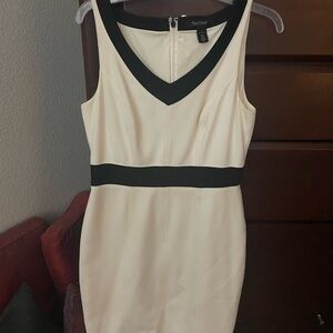 White House Black Market Cream Sheath Mini Dress